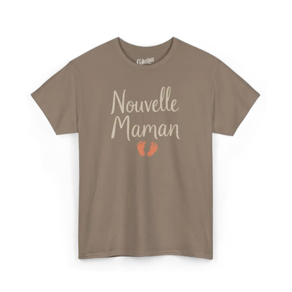 Famille et Cie - T-Shirt - T-shirt - Nouvelle Maman - Savane / S / M