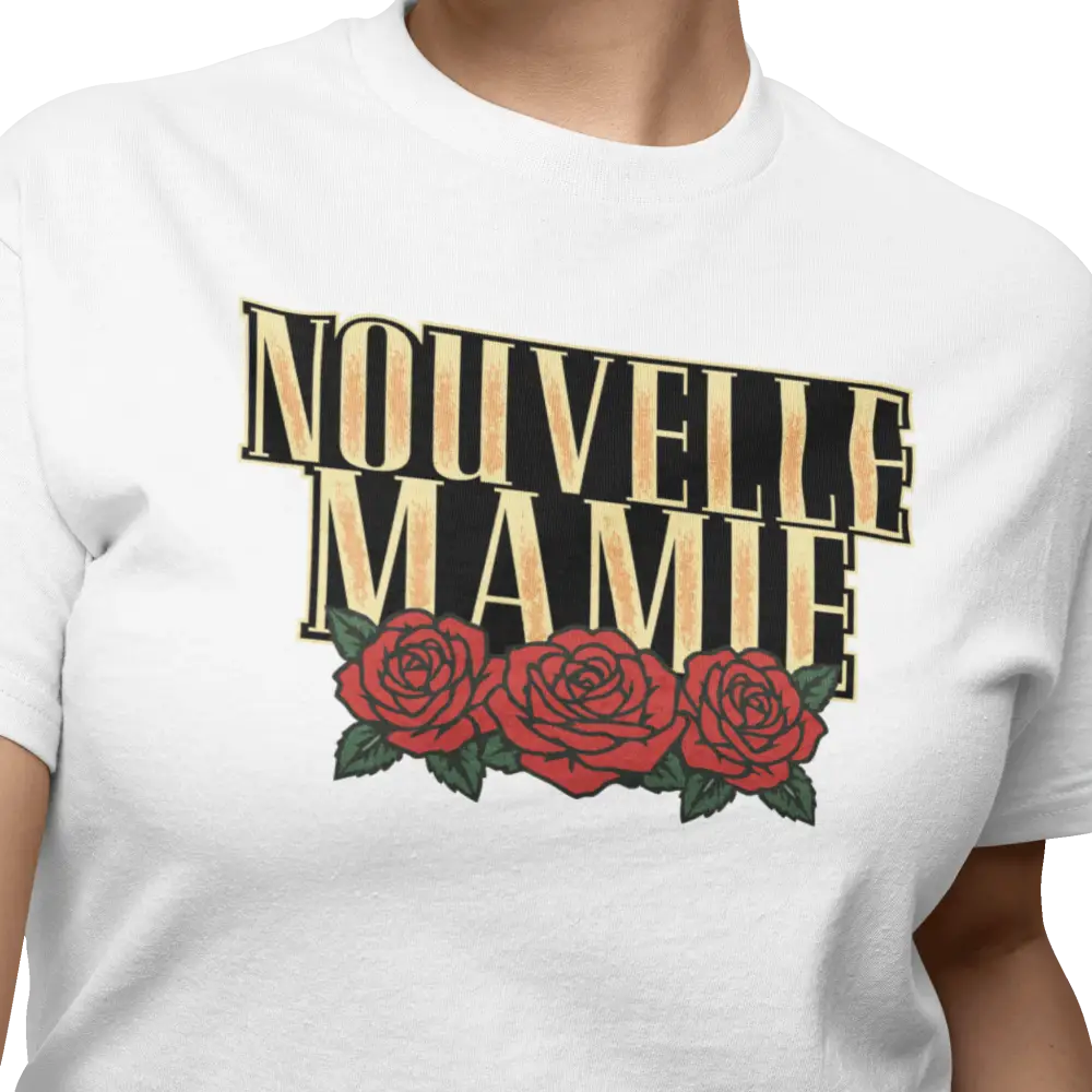Famille et Cie - T-Shirt - T-shirt - Nouvelle Mamie - Roses