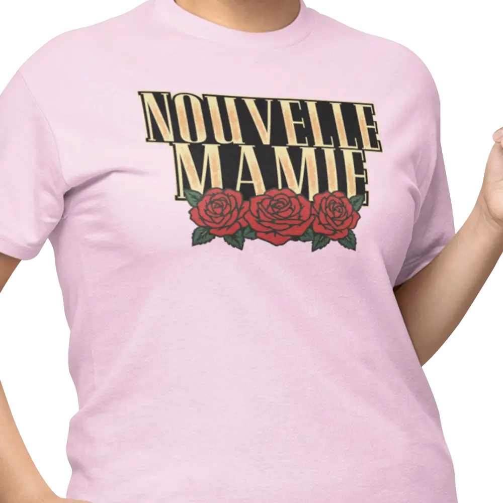 Famille et Cie - T-Shirt - T-shirt - Nouvelle Mamie - Roses