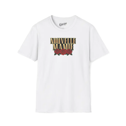 Famille et Cie - T-Shirt - T-shirt - Nouvelle Mamie - Roses - Blanc / S / M