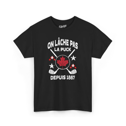 Local D’abord - T-Shirt - T-shirt - On lâche pas la puck - Noir / S / M