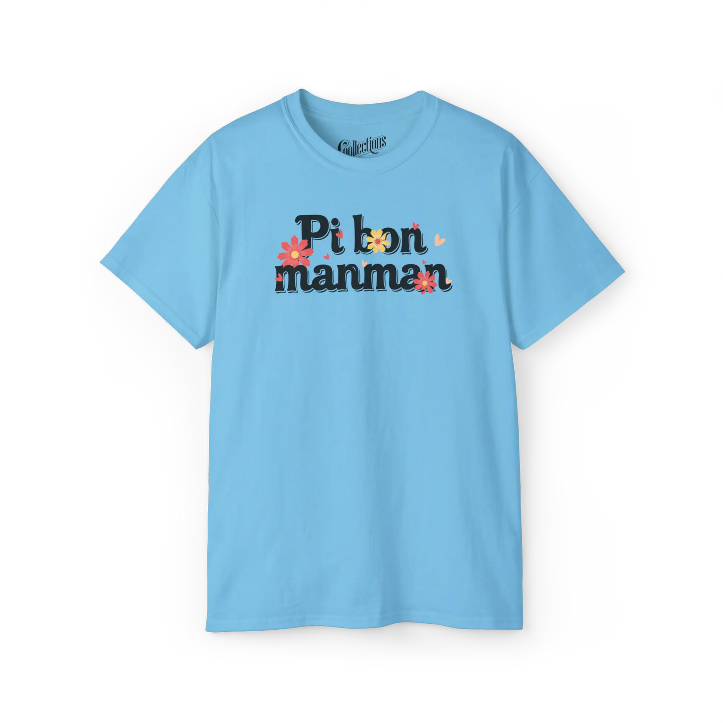 Créolofolie - T-Shirt - T-shirt - Pi bon Manman - Ciel / S / M