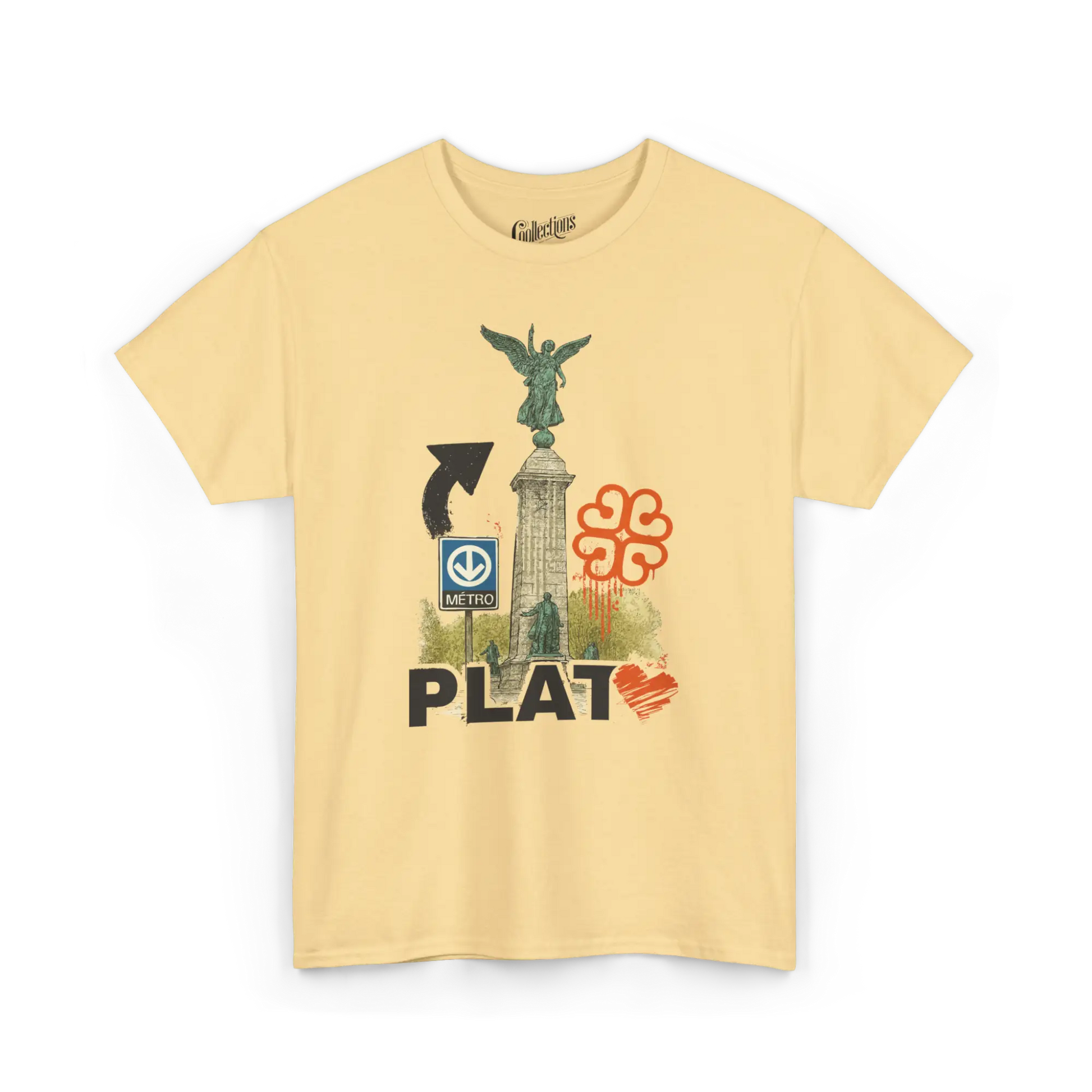 Local D’abord - T-Shirt - T-shirt - Plateau Illustré - Brume jaune / S / M