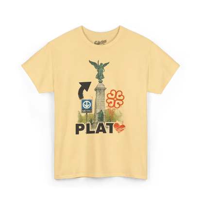 Local D’abord - T-Shirt - T-shirt - Plateau Illustré - Brume jaune / S / M