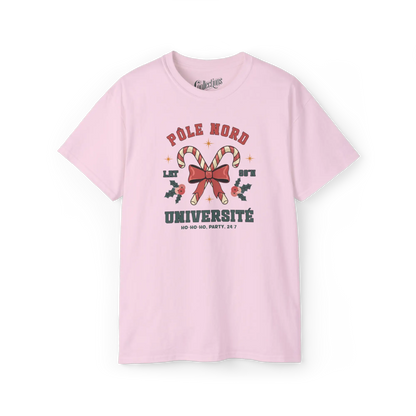 Temps des Fêtes - T-Shirt - T-shirt - Pôle Nord Université - Rose clair / S / M