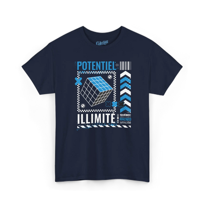Mot Pour Mot - T-Shirt - T-shirt - Potentiel illimité - Québec unicité - Marine / S / M