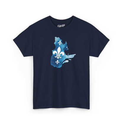 Local D’abord - T-Shirt - T-shirt - Québec en carte - Marine / S / M