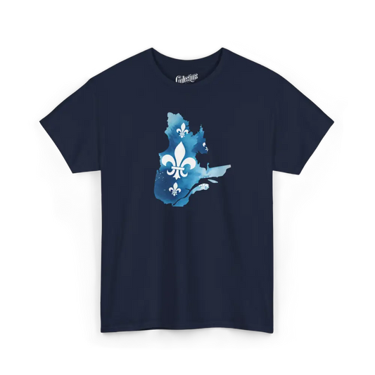 Local D’abord - T-Shirt - T-shirt - Québec en carte - Marine / S / M