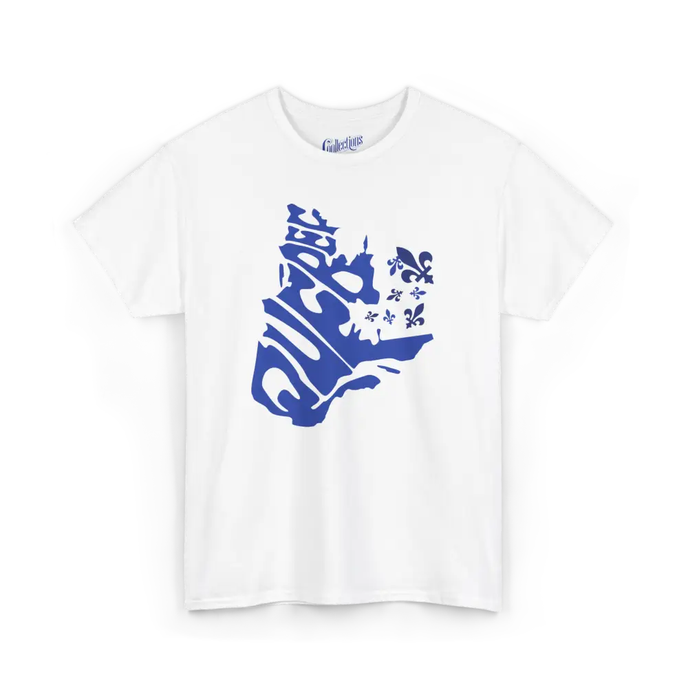 Local D’abord - T-Shirt - T-shirt - Québec Vague Bleue - Blanc / S / M