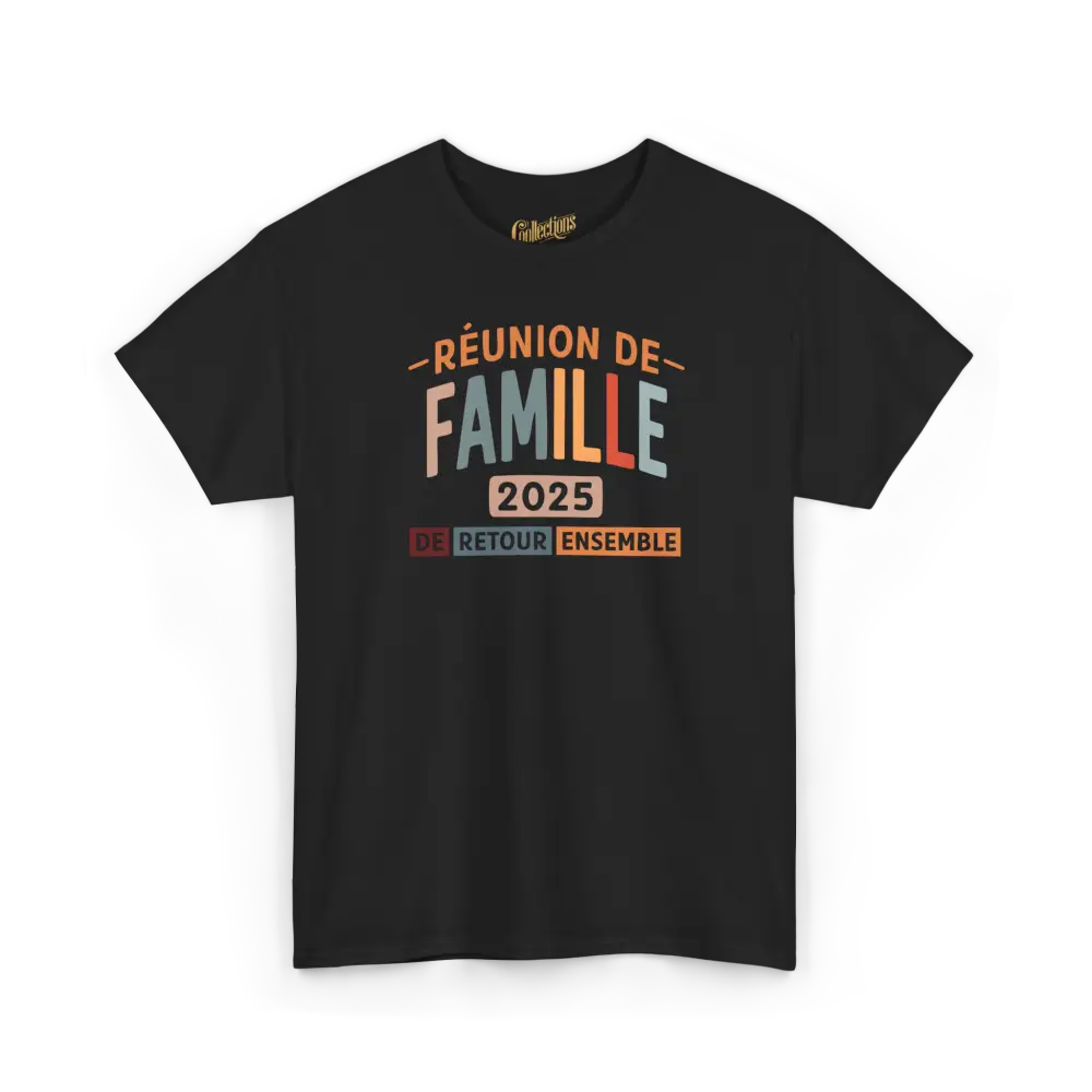 Famille & Cie - T-Shirt - T-shirt - Réunion de famille - De retour ensemble - 2025 / Noir / S / M