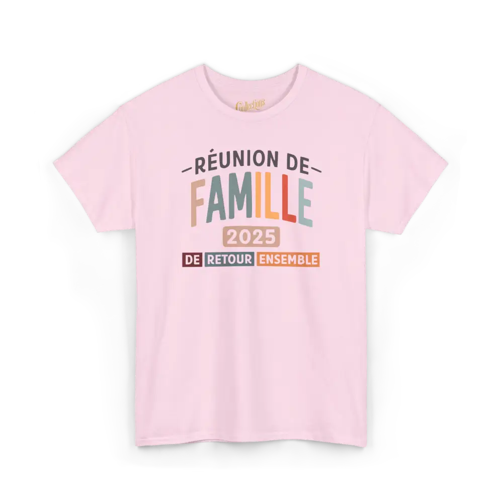 Famille & Cie - T-Shirt - T-shirt - Réunion de famille - De retour ensemble - 2025 / Rose clair / S / M