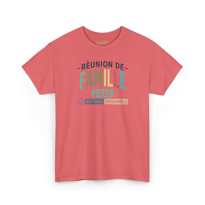 Famille & Cie - T-Shirt - T-shirt - Réunion de famille - De retour ensemble - 2026 / Corail / S / M