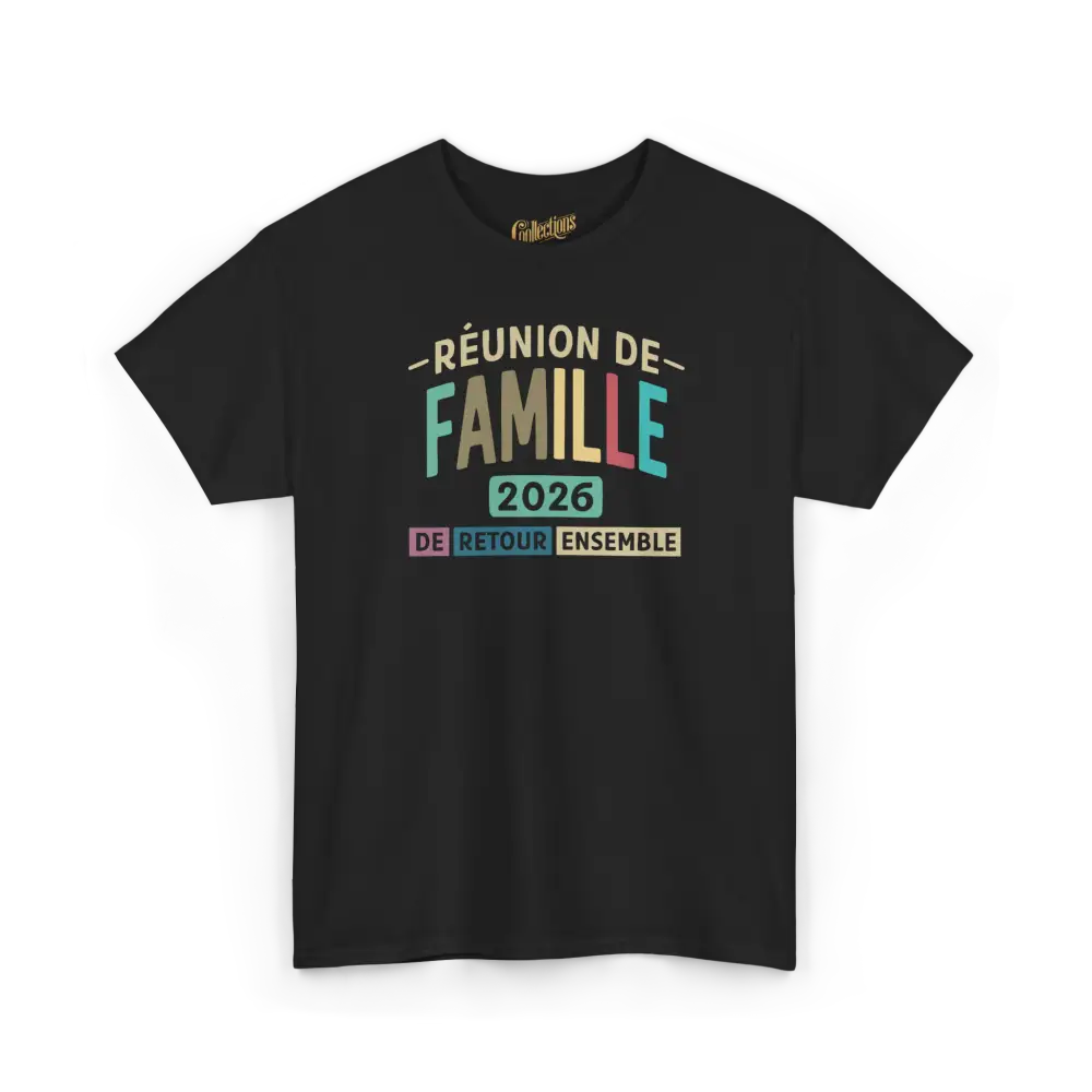 Famille & Cie - T-Shirt - T-shirt - Réunion de famille - De retour ensemble - 2026 / Noir / S / M