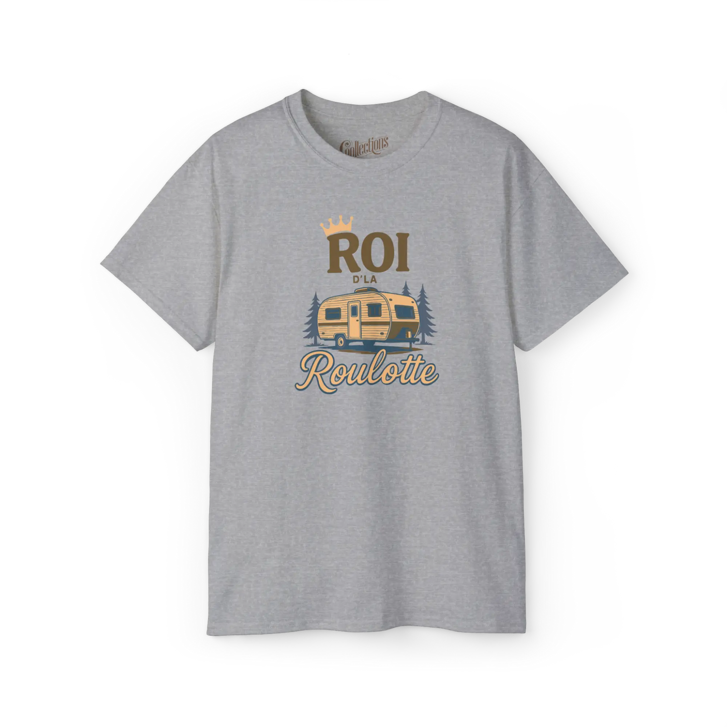 #camping - T-Shirt - T-shirt – Roi d’la roulotte - Gris Sport / S / M