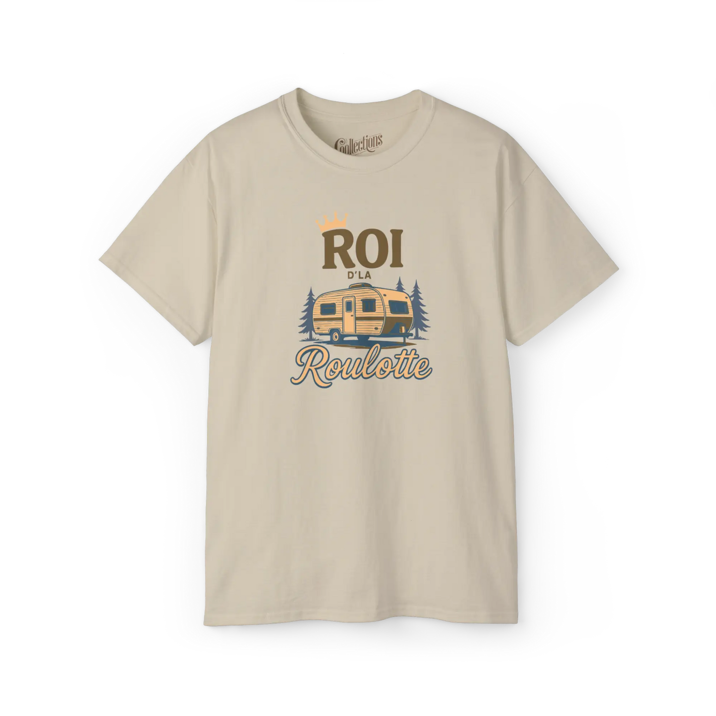 #camping - T-Shirt - T-shirt – Roi d’la roulotte - Sable / S / M