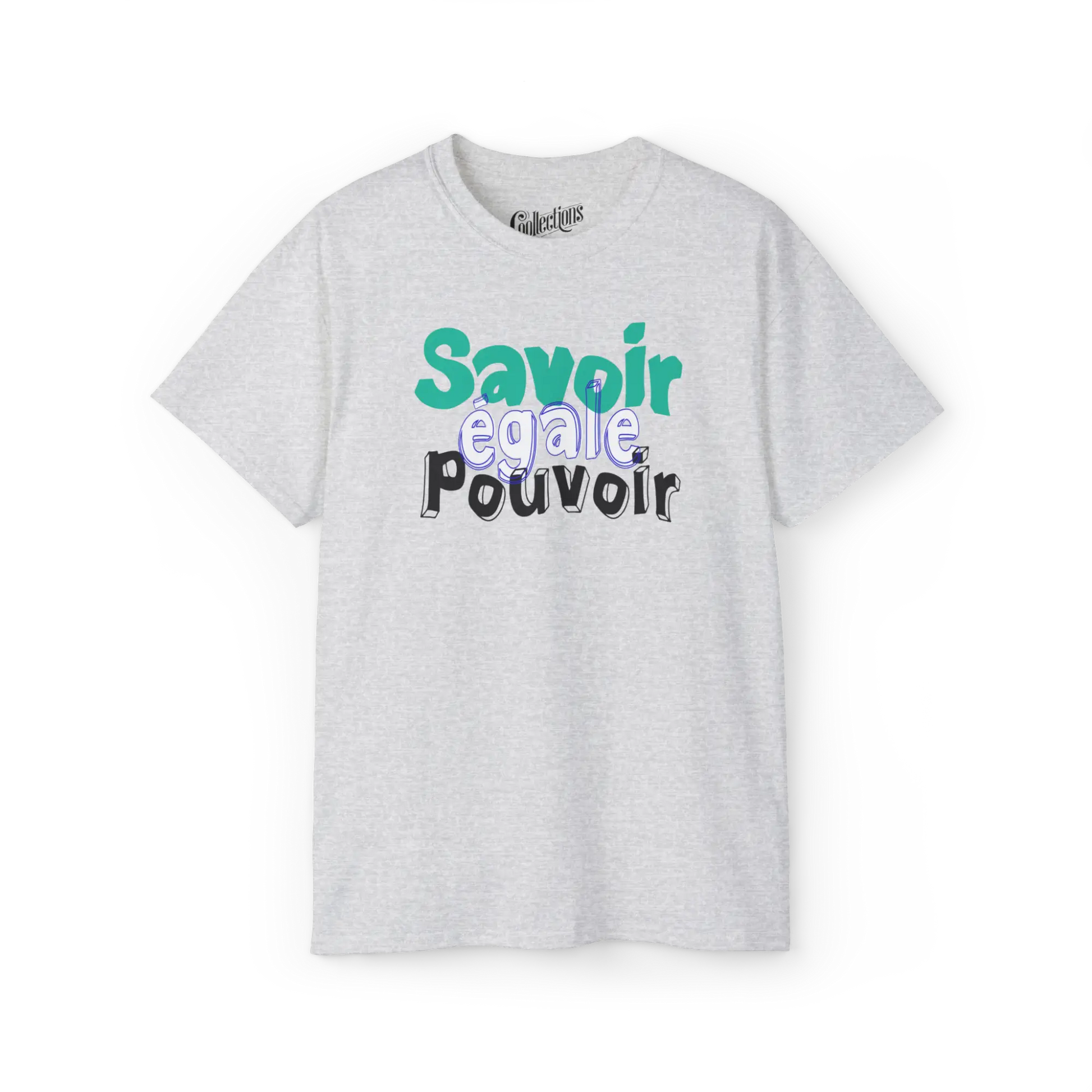 Vie d’Prof - T-Shirt - T-shirt - Savoir égale pouvoir - Gris cendre / S / M