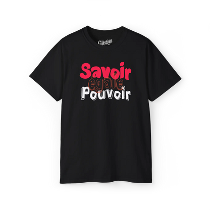 Vie d’Prof - T-Shirt - T-shirt - Savoir égale pouvoir - Noir / S / M