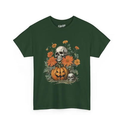 Halloween - T-Shirt - T-shirt - Squelette en fleurs - Forêt / S / M
