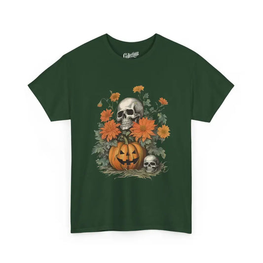 Halloween - T-Shirt - T-shirt - Squelette en fleurs - Forêt / S / M