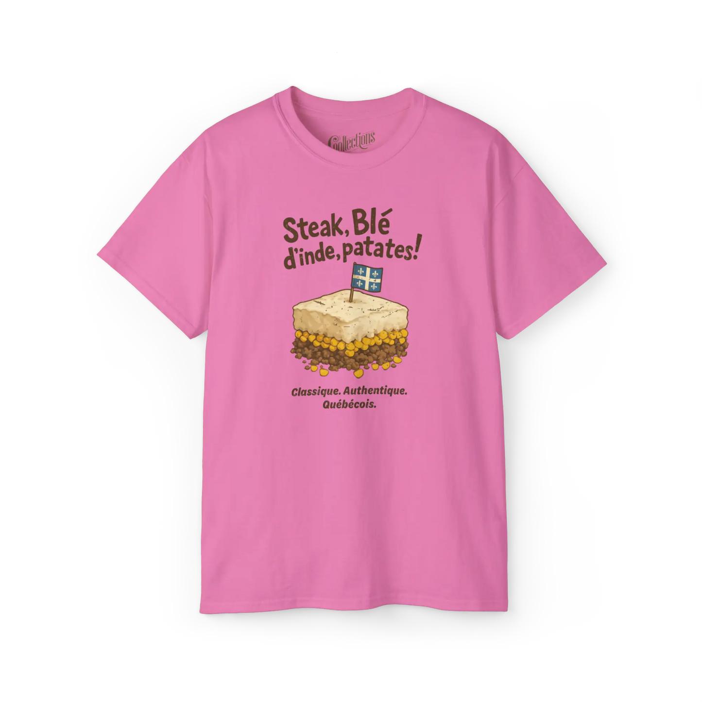 Local D’abord - T-Shirt - T-shirt - Steak Blé d’Inde Patates! - Azalée / S / M