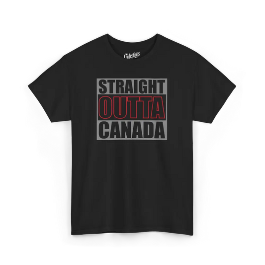 Local D’abord - T-Shirt - T-shirt - Straight Outta Canada - Noir / S / M