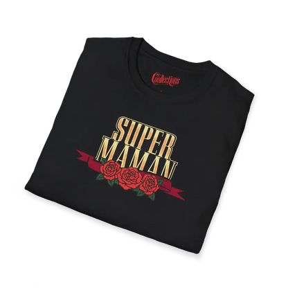 Famille et Cie - T-Shirt - T-shirt - Super Maman - Roses