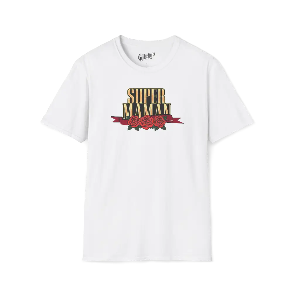Famille et Cie - T-Shirt - T-shirt - Super Maman - Roses