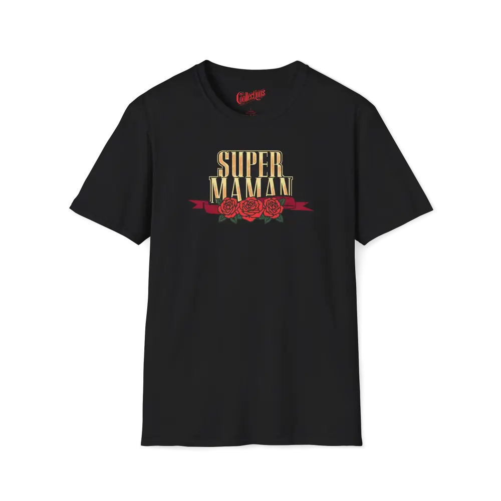 Famille et Cie - T-Shirt - T-shirt - Super Maman - Roses