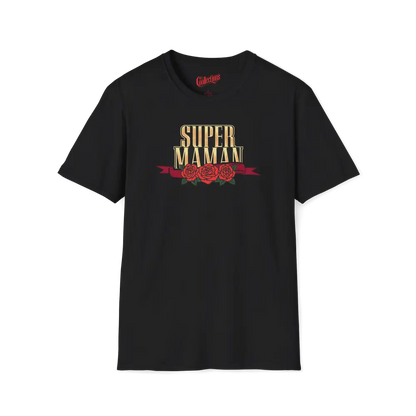 Famille et Cie - T-Shirt - T-shirt - Super Maman - Roses