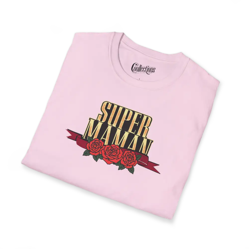 Famille et Cie - T-Shirt - T-shirt - Super Maman - Roses