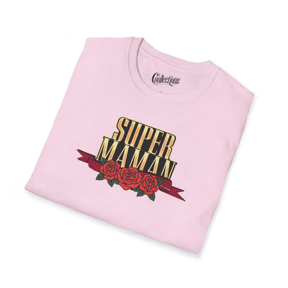 Famille et Cie - T-Shirt - T-shirt - Super Maman - Roses
