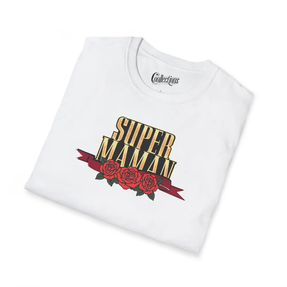 Famille et Cie - T-Shirt - T-shirt - Super Maman - Roses