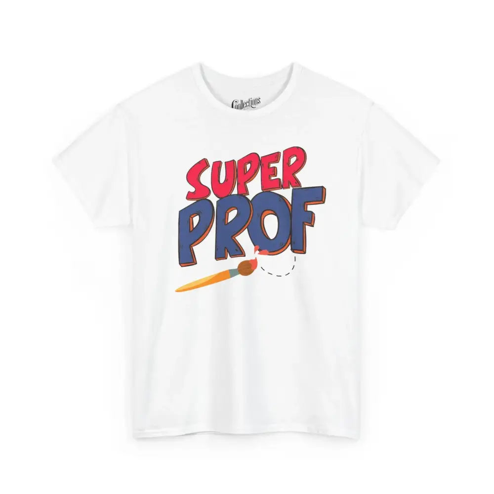 Vie d’Prof - T-Shirt - T-shirt - Super Prof - Blanc / S / M