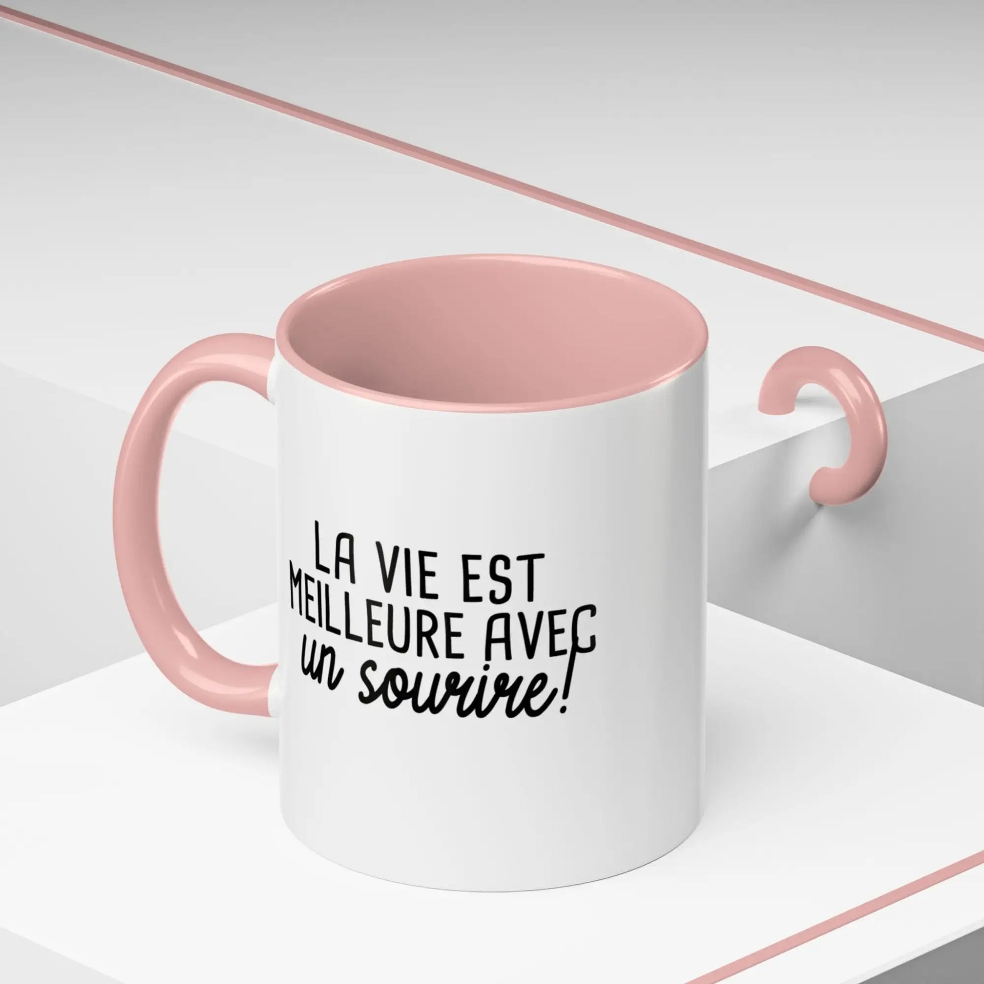 Mot Pour Mot - Tasse en céramique - Tasse 11 oz - La vie est meilleure avec un sourire